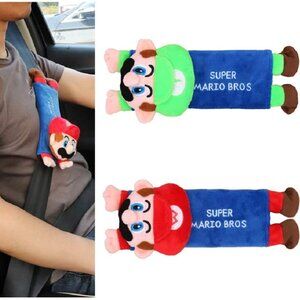 Mario & Luigi Plush Seatbelt Shoulder Pad Covers 2-Pack